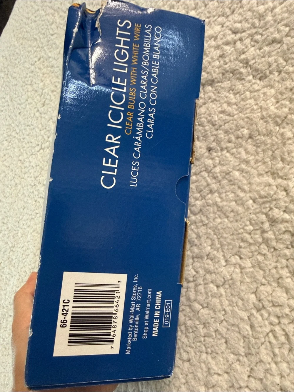 Holiday Time Clear Icicle Lights - White Bulbs